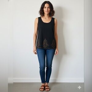 Coldwater Creek Embellished Sleeveless Tank Top - Size M